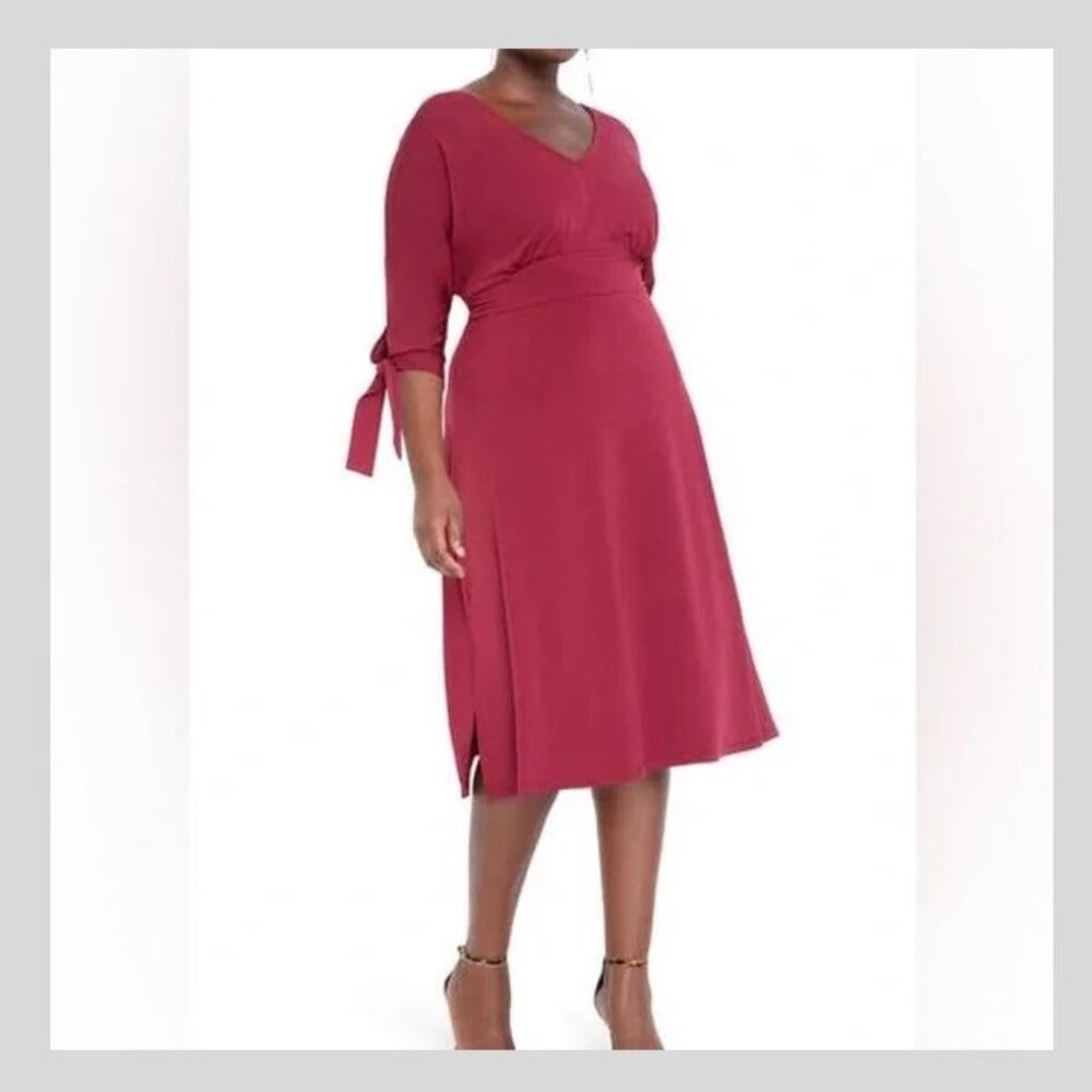 Eloquii Figure Flattering Burgundy Dress, Size 20